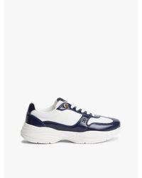 Tommy Hilfiger - Th Monogram Mixed Texture Leather Trainers - Lyst