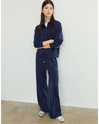 Stradivarius - Sweat doux au toucher avec fermeture éclair - bleu foncé - Lyst