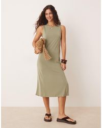 Vila - Sleeveless Jersey Midi Dress - Lyst