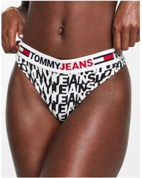 Tommy Hilfiger Logo Thongs 5-pack Lyst in Red 