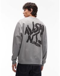 AllSaints - Orlando Crew Neck Sweatshirt With Black Back Graphic - Lyst