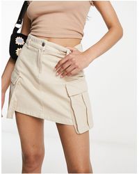 Miss Selfridge - Cargo Pocket Denim Mini Skirt - Lyst