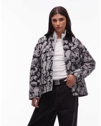 Carhartt - – tapestry – chore-jacke aus jacquardgewebe mit schwarz-weißem military-muster - Lyst