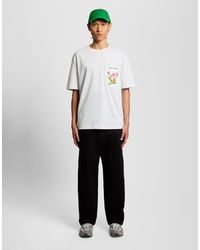 Lyle & Scott - Ss T-Shirts Floral Embroidered T-Shirt - Lyst