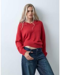 Gap - Oversized Knitted V Neck Jumper - Lyst