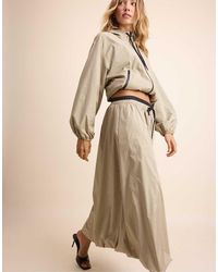 Stradivarius - Check Print Balloon Maxi Skirt - Lyst