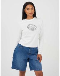 Brave Soul - Cotton Long Sleeve Slogan Print T-Shirt - Lyst