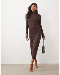Pretty Lavish - Flared Sleeve Knit Midaxi Dress - Lyst