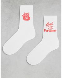 ASOS - 2 Pack Socks With Lucky Cat Graphic - Lyst