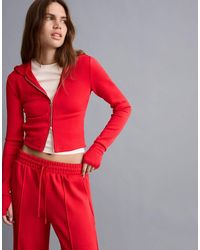 Bershka - Zip-up Modal Blend Hoodie - Lyst