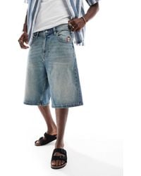Hollister - Super Baggy Denim Embroidered Short - Lyst