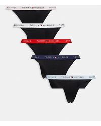Tommy Hilfiger - Essential Cotton 5 Pack Tanga Thongs - Lyst