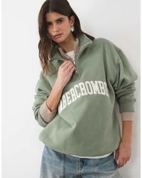 Abercrombie & Fitch - Front Logo 1/4 Zip Sweatshirt - Lyst