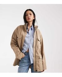 ASOS - Asos Design Tall Cotton Four Pocket Parka Jacket - Lyst
