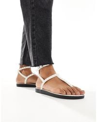 London Rebel - Studded T-bar Ankle Strap Jelly Sandals - Lyst