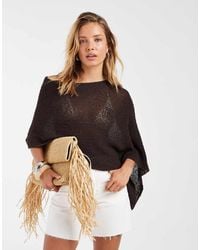 ASOS - Knitted Slub Cape - Lyst