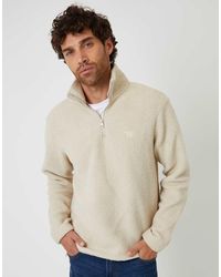 Threadbare - Quarter Zip Borg Sweatshirt - Lyst