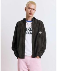 Pull&Bear - Stwd Embroidered Plaid Shirt - Lyst
