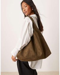 ASOS - Faux Suede Scoop Tote Bag - Lyst