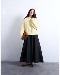 TOPSHOP - Pluizig Gebreide Trui Van Wolmix Met Zichtbare Naden - Lyst