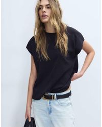 Stradivarius - B06 Basic Dropped-Shoulder T-Shirt - Lyst