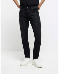 River Island - Washed Skinny Fit Jeans - Lyst