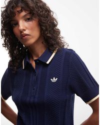 adidas Originals - Cable Knit Polo - Lyst
