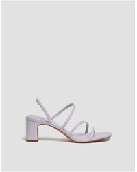 Pull&Bear Strappy Block Heeled Sandals With Square Toe - Purple