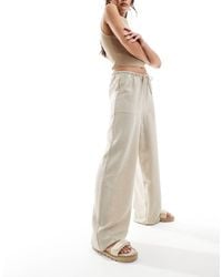 Vero Moda - Pantalon ample à enfiler à taille nouée - taupe - Lyst