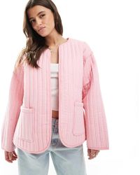 ASOS - Quilted Stripe Jacket - Lyst