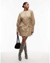 ASOS - Asos Design Curve Sculpted Puff Sleeve Blazer Mini Dress - Lyst