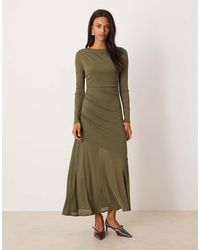 Nobody's Child - Tallulah Jersey Ruched Long Sleeved Midi Dress - Lyst