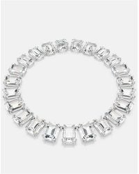 Swarovski - Millenia Tennis Necklace, Oversized Crystals, Octagon Cut, Rhodium Plated - Lyst