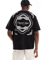 Jack & Jones - Camiseta Negra Extragrande Con Estampado "Originals" En La Espalda De - Lyst