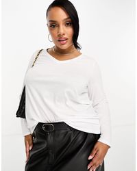 Yours - Long Sleeve V Neck T-shirt - Lyst