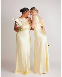 Six Stories - Cowl Back Satin Bridesmaid Dress - Lyst