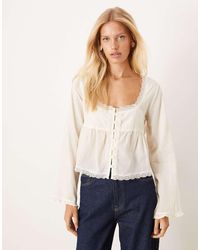 ASOS - Babydoll-Blouse Met Kanten Randje - Lyst