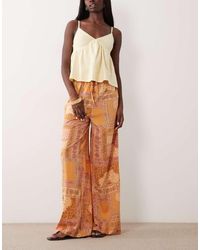 Wednesday's Girl - Wednesdays Girl Tie Detail Wide Leg Trouser - Lyst