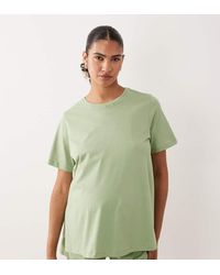 ASOS - Asos Design Maternity Mix & Match Cotton Nursing Pyjama Oversized Tee With Side Splits - Lyst