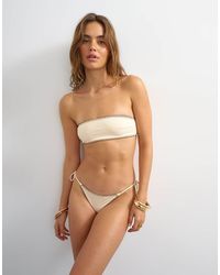 TOPSHOP - Whipstitch Bandeau Bikini Top - Lyst