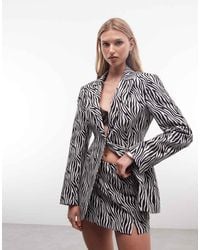 ASOS - Mini Skort Met Split En Zebraprint - Lyst