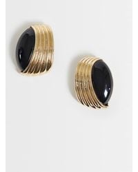 ASOS - Stud Earrings With Black Stone Set And Tone Design - Lyst