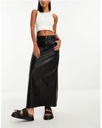 Free People - Faux Leather Maxi Skirt - Lyst