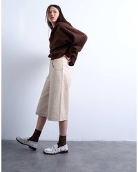 TOPSHOP - Faux Leather Editor Longline Shorts - Lyst