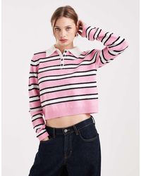 ONLY - Boxy Knitted Polo Jumper - Lyst