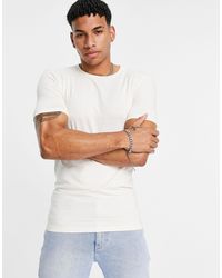 ASOS Organic Muscle Fit T-shirt With Crew Neck - White
