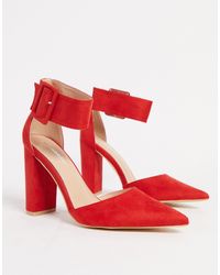 glamorous block heel tie up court