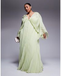 ASOS - Asos design curve – plissiertes maxikleid aus chiffon - Lyst
