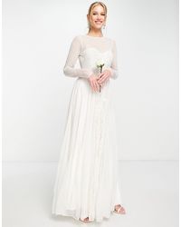 ASOS Emilia Pearl Embellished Wedding Dress With Cutwork Details - White