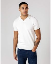 French Connection - Cotton Short Sleeve Open Collar Polo Shirt - Lyst